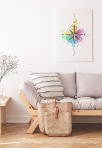 Plakat, Kierunki świata akwarela 4rooms