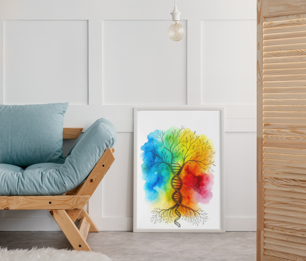 Plakat, Kolorowe drzewo DNA 4rooms