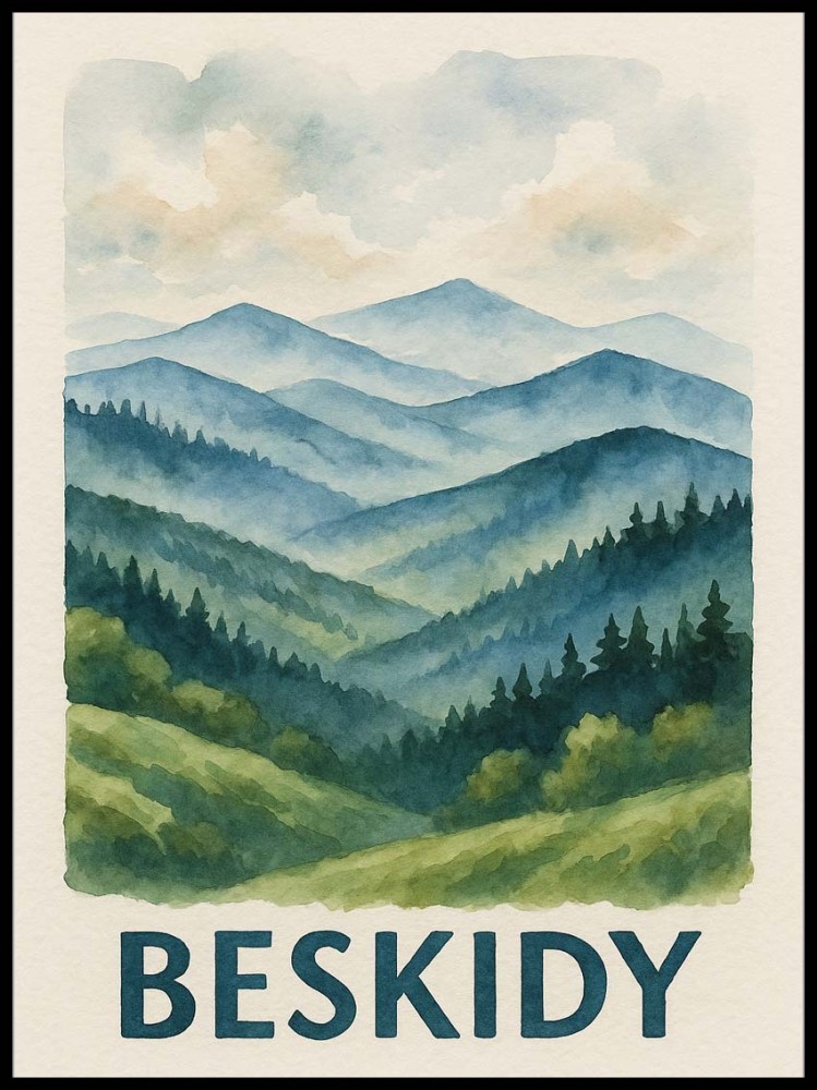 Beskidy akwarela w ramcee 1.jpg