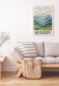 Plakat, Polskie Regiony - Beskidy akwarela 4rooms