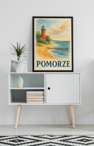 Plakat, Regiony Polski - Pomorze akwarela
