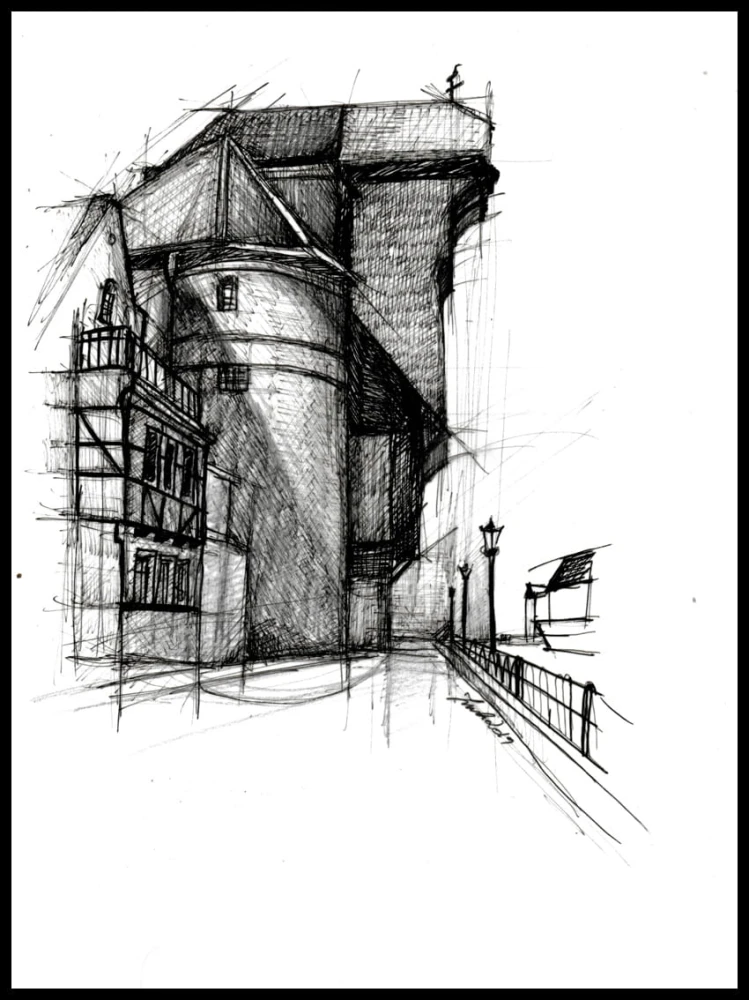 Żuraw czarno biały w ramcee 1.jpg