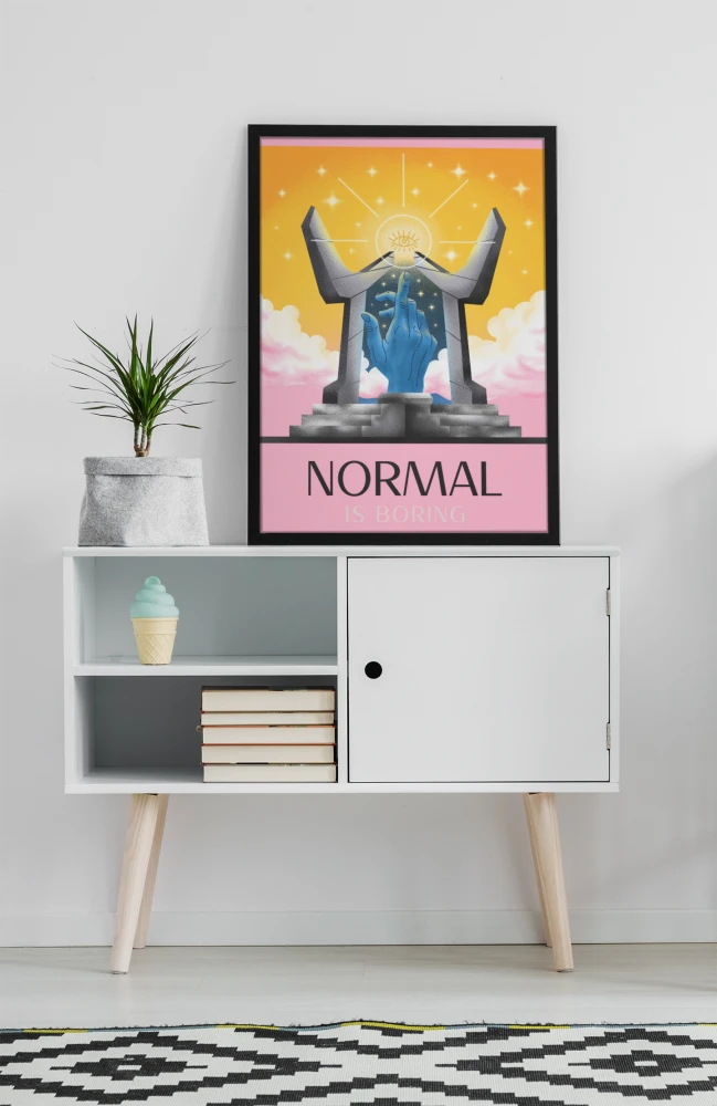 Plakat, Normal is boring - abstrakcja