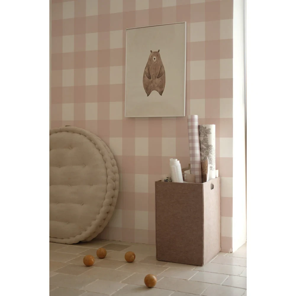 Tapeta, Kratka klasyczna - różowa 4rooms