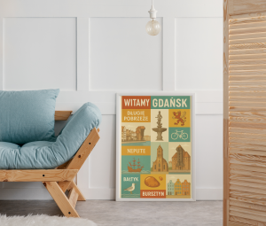 Plakat, Gdańsk kolaż retro