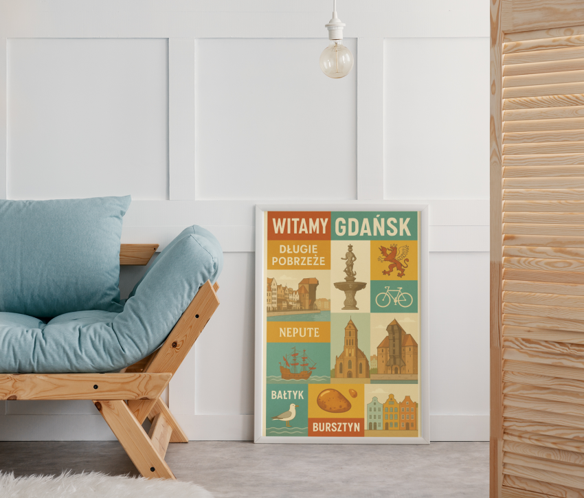 Plakat, Gdańsk kolaż retro