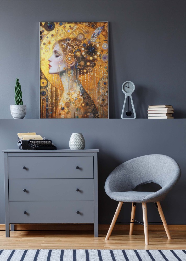 Plakat, Kobieta w stylu Gustava Klimta