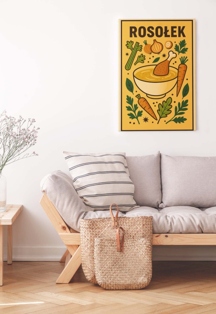 Plakat do kuchni kulinarny- Polskie Dania - Rosołek
