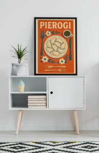 Plakat do kuchni kulinarny- Polskie Dania - Pierogi