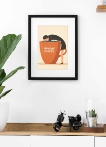 Plakat, Monday Coffee - kawa