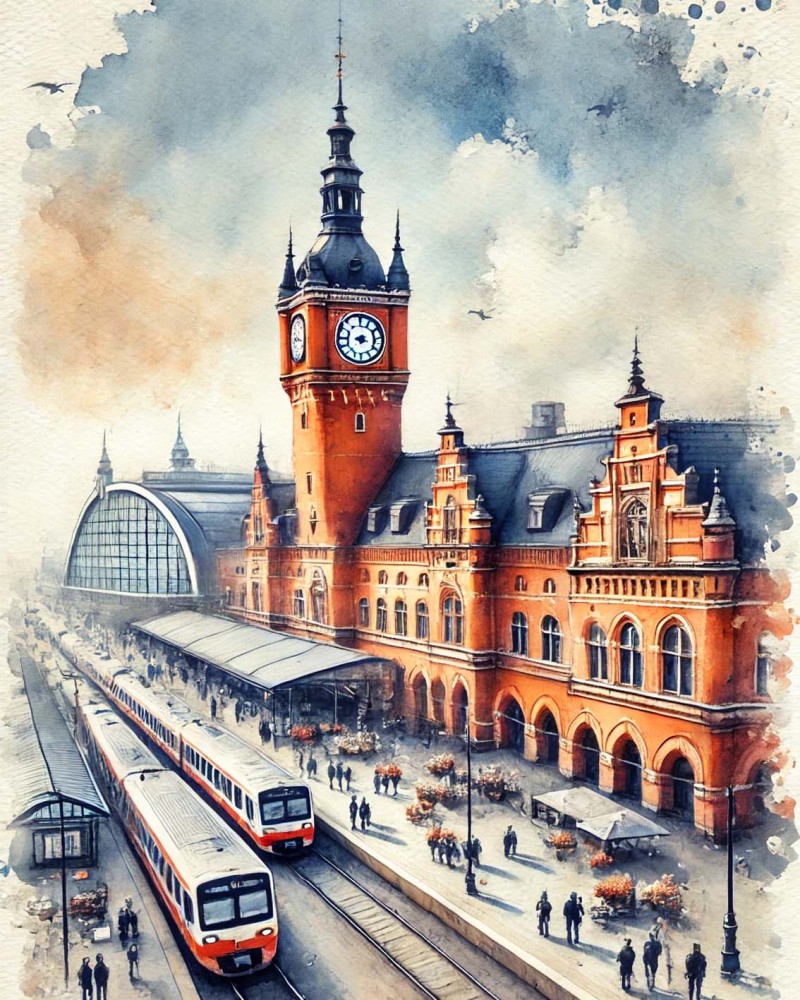 Dworzec Gdansk akwarela obraz.jpg
