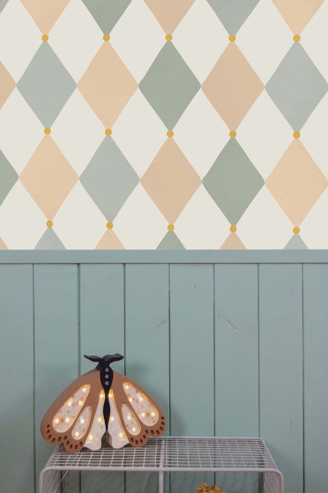 Tapeta w kolorowe romby do pokoju dziecka.jpg