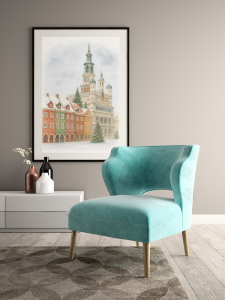Plakat, Miasto Poznań zimą - akwarela 4rooms.com.pl
