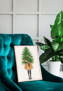 Plakat, Z choinką w objęciach - Merry Christmas 4rooms.com.pl