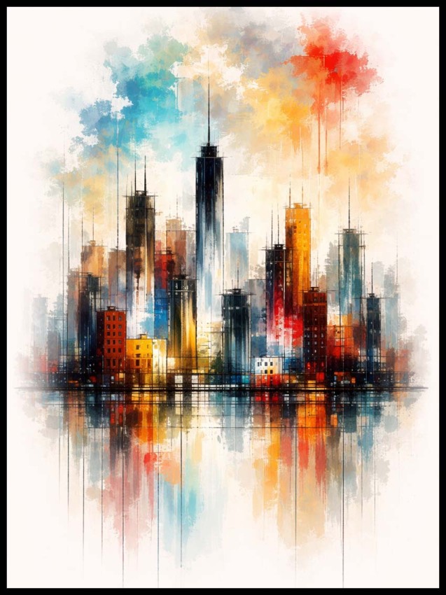 Plakat, USA - Wieżowce akwarela 4rooms