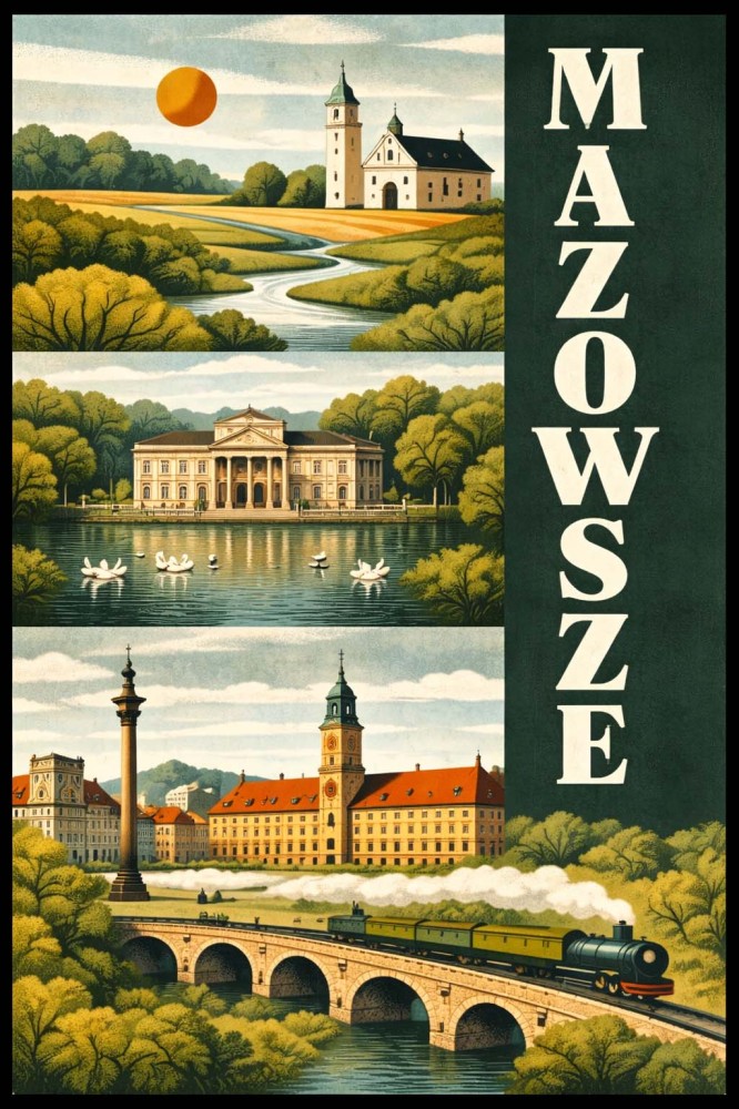Plakat, Polskie Regiony retro - Mazowsze no.2 4rooms