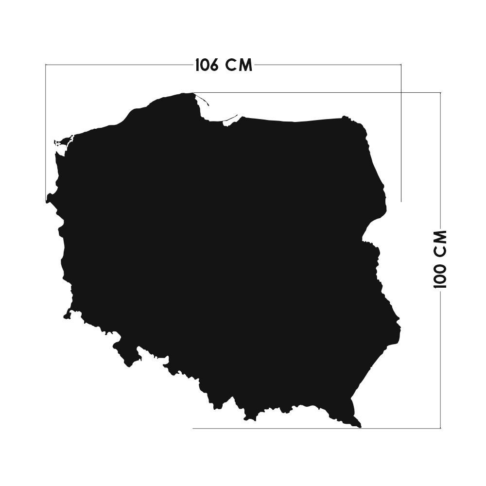 Naklejka na ścianę, Tablicowa - Mapa Polski 4rooms