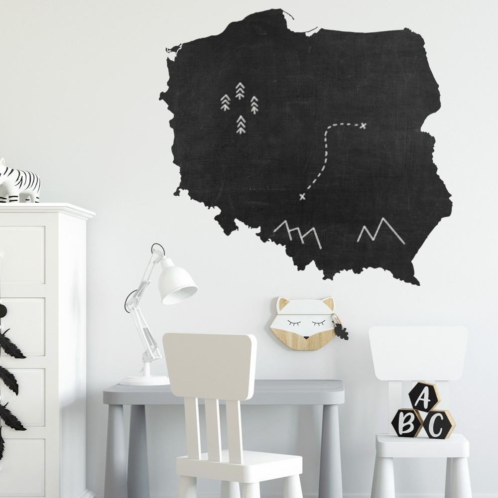 Naklejka na ścianę, Tablicowa - Mapa Polski 4rooms
