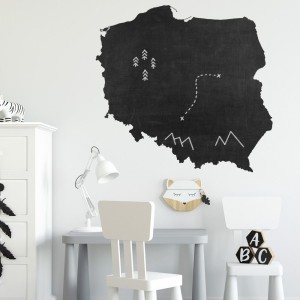 Naklejka na ścianę, Tablicowa - Mapa Polski 4rooms