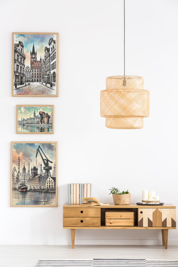 Zestaw plakatów Gdańsk - 3 plakaty artystyczne 4rooms