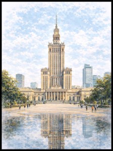 Plakat, Warszawa - Pałac Kultury i Nauki - akwarela no.2