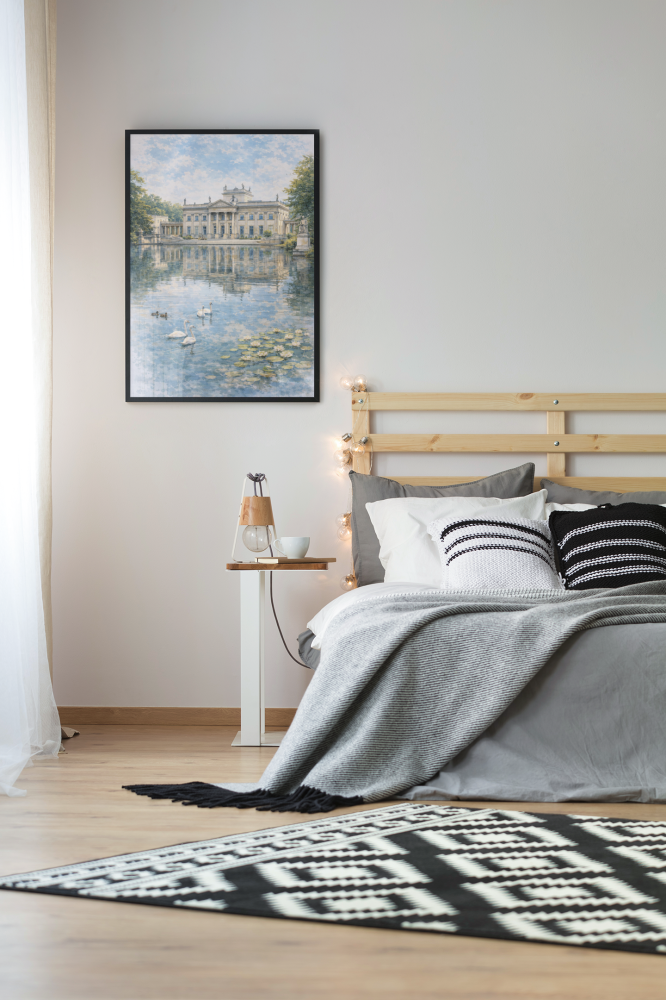 Plakat, Warszawa - Łazienki królewskie - akwarela