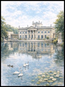 Plakat, Warszawa - Łazienki królewskie - akwarela