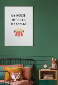 Plakat Motto, My house my rules 4rooms
