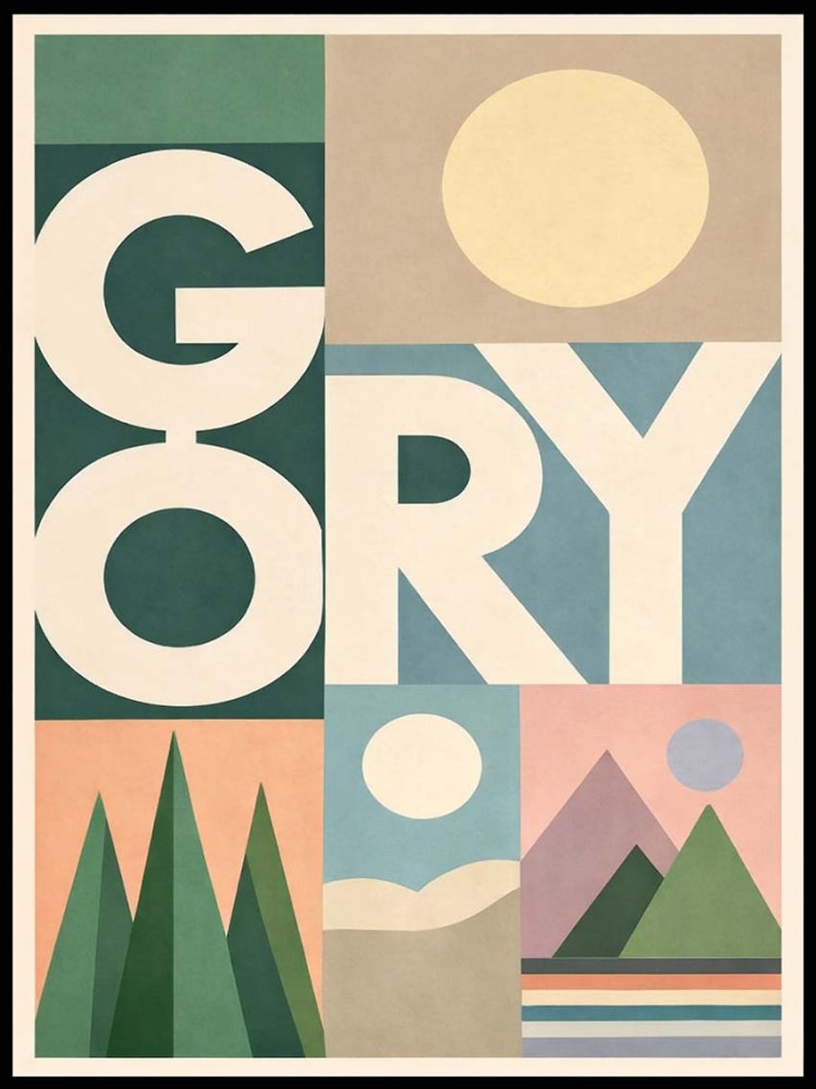 Plakat, Polskie Regiony retro - Góry pastelowe 4rooms