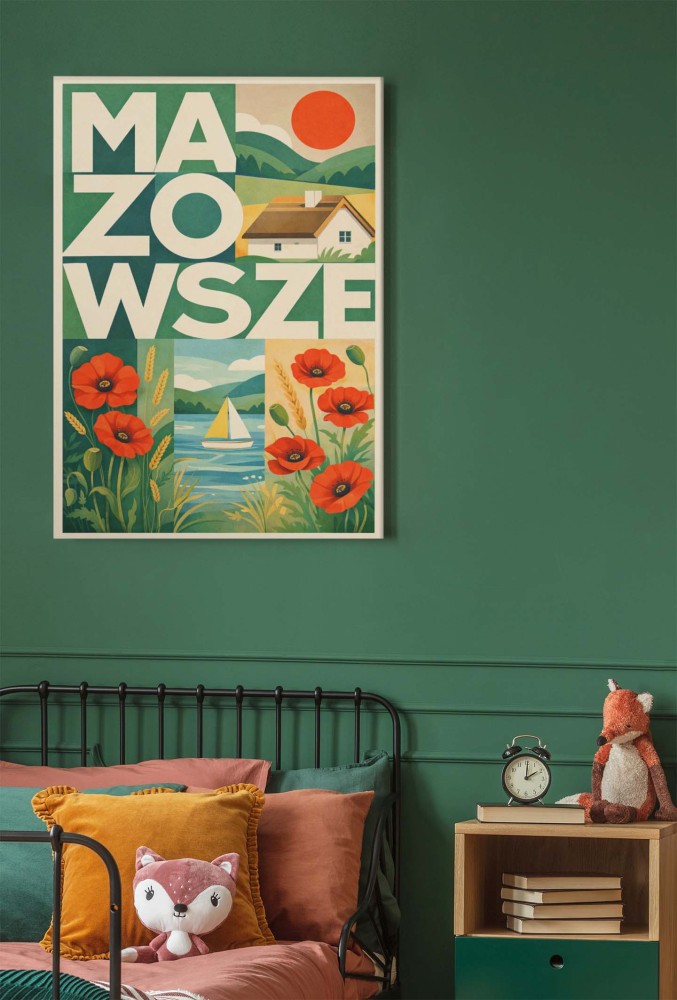 Plakat, Polskie Regiony - Retro Mazowsze 4rooms