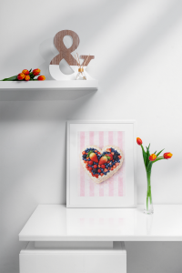 Plakat do kuchni kulinarny- Ciasto Love w kształcie serca