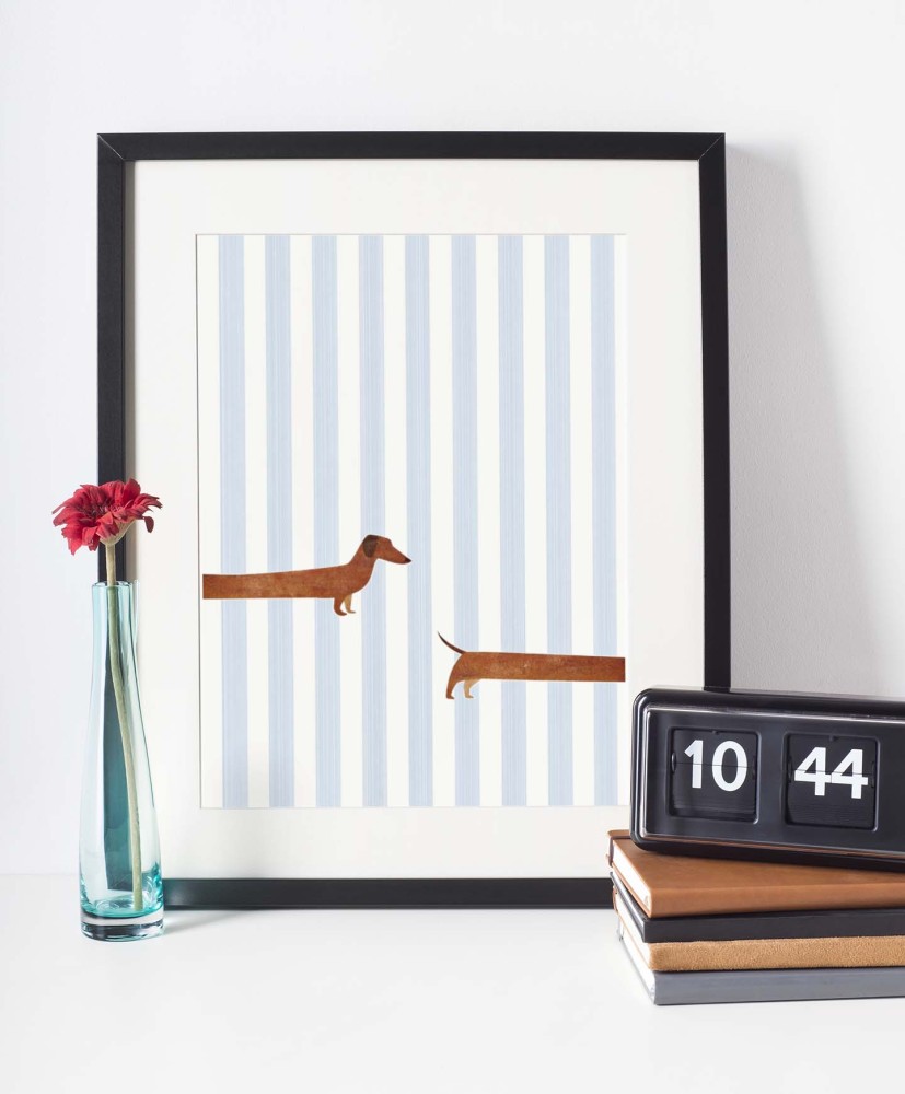 Plakat Pies, Jamnik w paski 4rooms