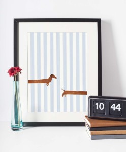 Plakat Pies, Jamnik w paski 4rooms