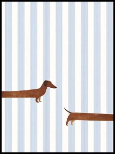 Plakat Pies, Jamnik w paski 4rooms