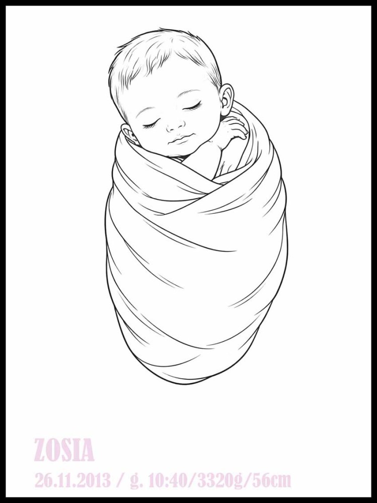 Plakat Personalizowany Dziecko - Metryczka różowa 4rooms