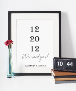 Plakat Personalizowany z Data Ślubu - We said Yes