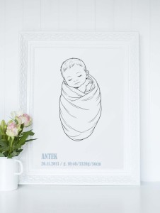 Plakat Personalizowany Dziecko - Metryczka niebieska 4rooms