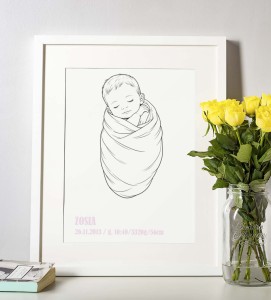 Plakat Personalizowany Dziecko - Metryczka różowa 4rooms