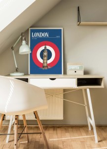 Plakat Londyn  - Tea time w stylu retro