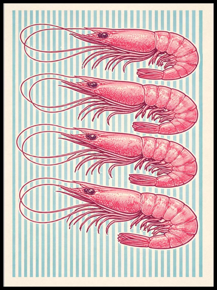 Plakat Krewetki Retro | Kitchen Art | Dekoracja do Kuchni | 4rooms