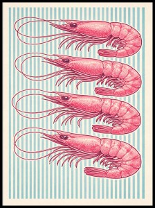 Plakat Krewetki Retro | Kitchen Art | Dekoracja do Kuchni | 4rooms