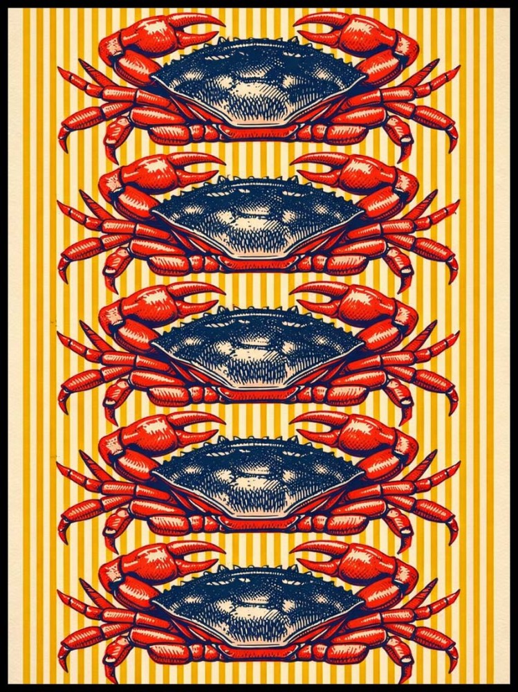 Plakat Kraby Retro | Kitchen Art | Dekoracja do Kuchni | 4rooms