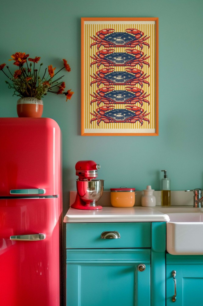 Plakat Kraby Retro | Kitchen Art | Dekoracja do Kuchni | 4rooms
