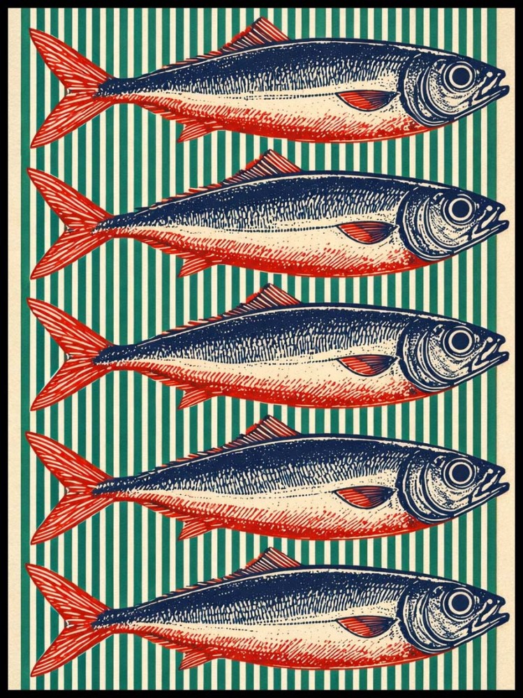 Plakat Ryby Retro | Kitchen Art | Dekoracja do Kuchni | 4rooms