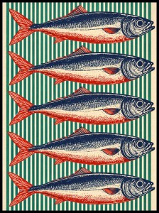 Plakat Ryby Retro | Kitchen Art | Dekoracja do Kuchni | 4rooms