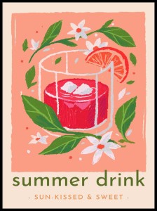 Plakat Summer Drink – letni plakat do kuchni | 4rooms
