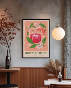 Plakat Summer Drink – letni plakat do kuchni | 4rooms