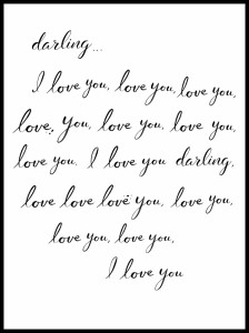 Plakat Typograficzny I Love You Darling – Romantyczna Dekoracja | 4rooms