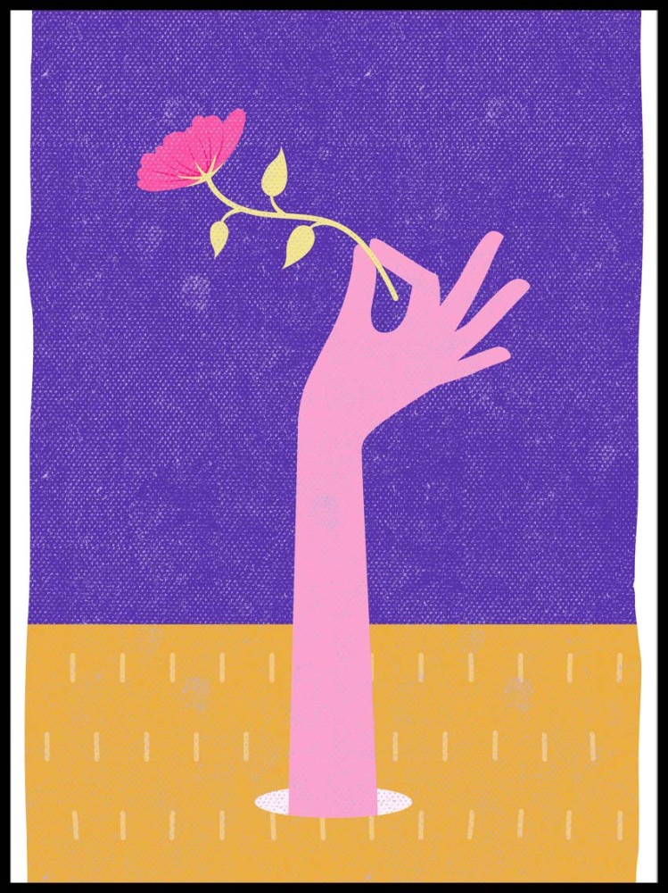 Plakat Ręka z Kwiatem – Nowoczesna Ilustracja Artystyczna | 4rooms
