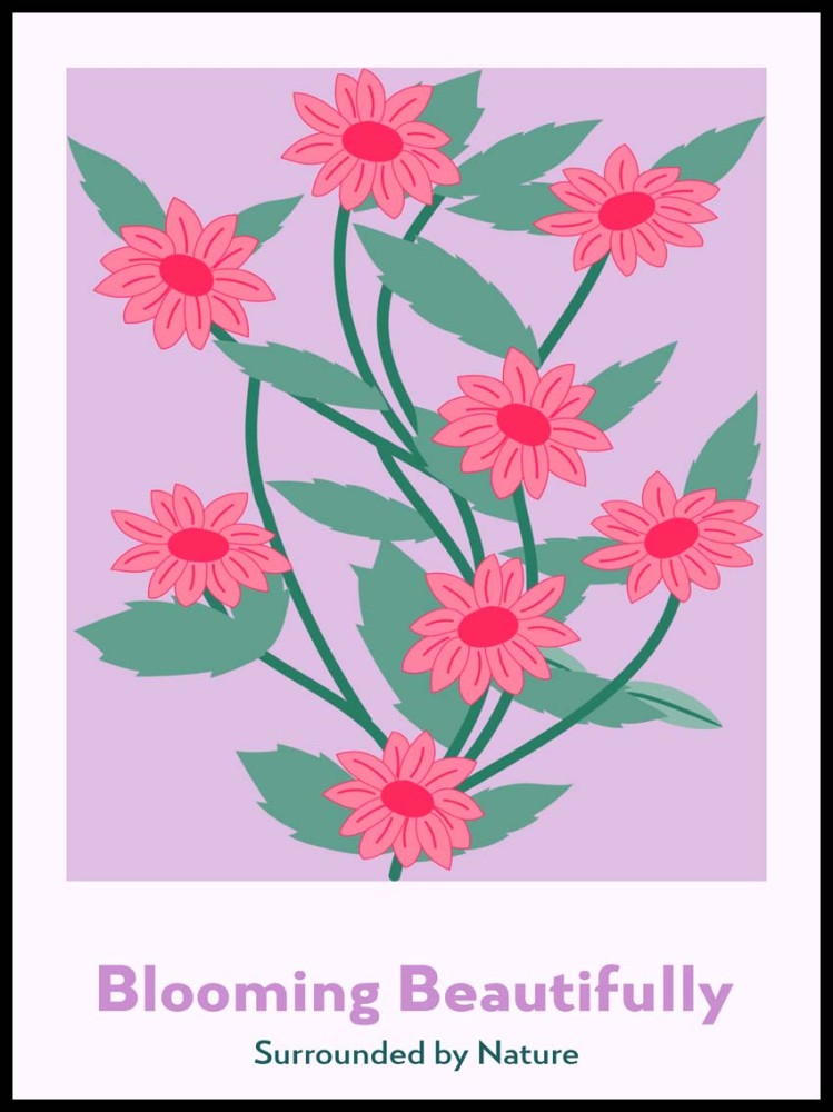 Plakat Blooming Beautifully – Nowoczesny Plakat Kwiatowy | 4rooms